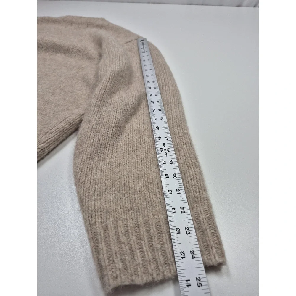 Siegelman Stable Knit Cardigan Beige Yak Alpaca Wool V Neck Women's S/Medium
